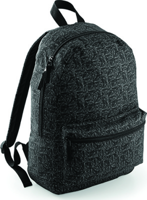 BagBase - Graphic Backpack (Black Geometric)