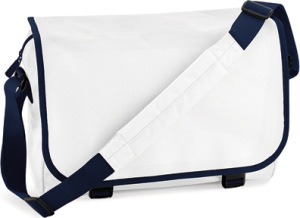 BagBase - Messenger Bag (White/French Navy)