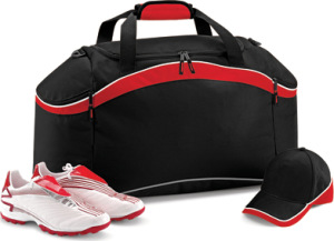 BagBase - Teamwear Holdall (Black/Classic Red/White)