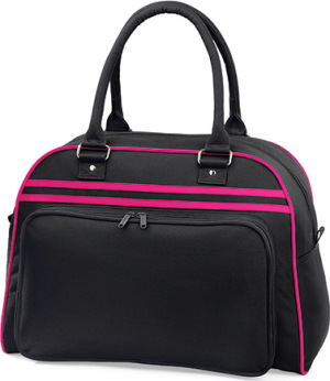 BagBase - Retro Bowling Bag (Black/Fuchsia)