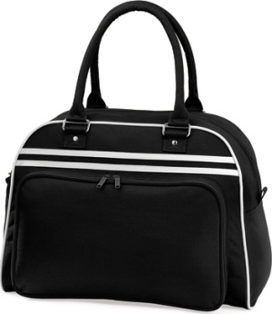 BagBase - Retro Bowling Bag (Black/White)
