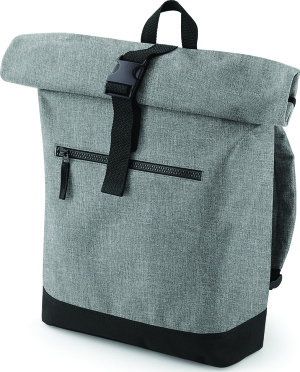 BagBase - Roll-Top Backpack (Grey Marl/Black)