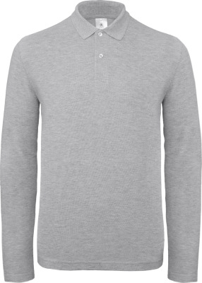 B&C - Herren Piqué Polo langarm (heather grey)