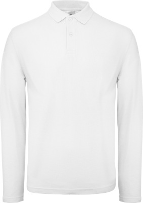 B&C - Herren Piqué Polo langarm (white)