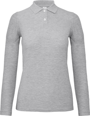 B&C - Damen Piqué Polo langarm (heather grey)