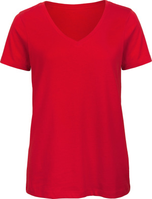 B&C - Damen Inspire V-Neck T-Shirt (red)