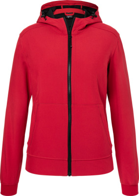 James & Nicholson - Ladies' Hooded Softshell Jacket (red/black)