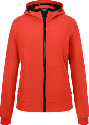 James & Nicholson - Damen Kapuzen Softshelljacke (flame/black)