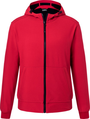 James & Nicholson - Men's Hooded Softshell Jacket (red/black)