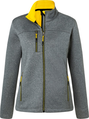 James & Nicholson - Ladies' Melange Softshell Jacket (dark melange/yellow)