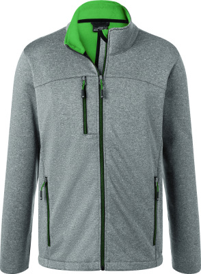 James & Nicholson - Men's Melange Softshell Jacket (dark melange/green)