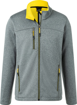 James & Nicholson - Herren Melange Softshelljacke (dark melange/yellow)