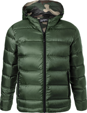 James & Nicholson - Men's Hooded Down Jacket (olive/camouflage)