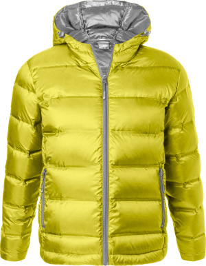 James & Nicholson - Men's Hooded Down Jacket (yellow/silver)