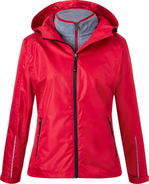 James & Nicholson - Damen 3-in-1 Jacke (red/black)