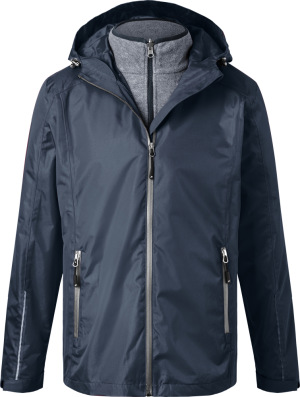 James & Nicholson - Men's 3-in-1 Jacket (navy/silver)