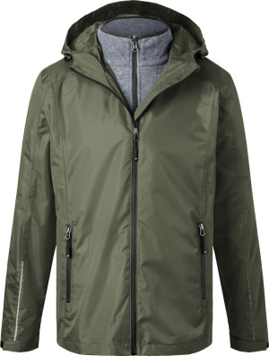 James & Nicholson - Herren 3-in-1 Jacke (olive/black)