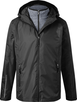 James & Nicholson - Herren 3-in-1 Jacke (black/black)