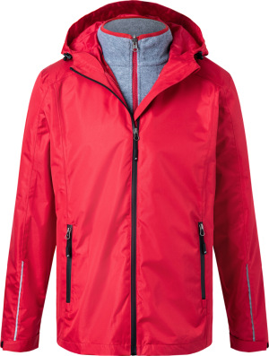 James & Nicholson - Men's 3-in-1 Jacket (red/black)