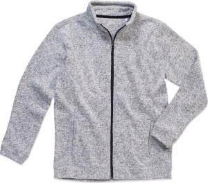 Stedman - Herren Strickfleece Jacke (light grey melange)