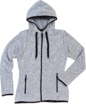 Stedman - Damen Strickfleece Jacke (light grey melange)