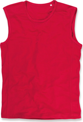 Stedman - Men's "Bird eye" Sport Shirt sleeveless (crimson red)