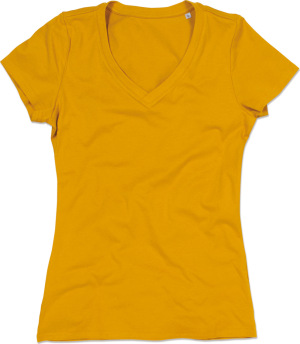 Stedman - Organic Damen V-Neck T-Shirt "Janet" (indian yellow)