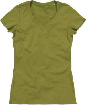 Stedman - Organic Damen V-Neck T-Shirt "Janet" (earth green)