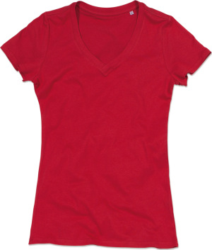 Stedman - Organic Damen V-Neck T-Shirt "Janet" (pepper red)