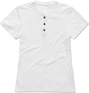 Stedman - Damen Henley Slub T-Shirt (white)