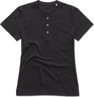 Stedman - Ladies' Henley Slub T-Shirt (black opal)