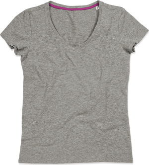 Stedman - Damen V-Neck T-Shirt (grey heather)