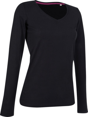 Stedman - Damen T-Shirt langarm (black opal)