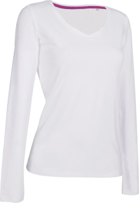 Stedman - Damen T-Shirt langarm (white)