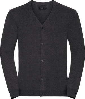 Russell - Men's V-Neck Knitted Cardigan (charcoal marl)