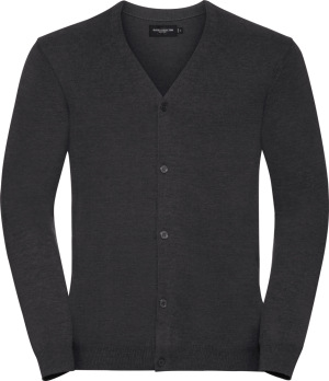 Russell - Herren V-Neck Strickjacke (charcoal marl)