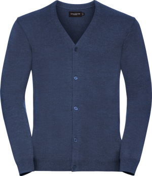 Russell - Herren V-Neck Strickjacke (denim marl)