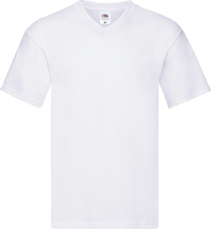 Fruit of the Loom - Herren Original V-Neck T-Shirt (white)