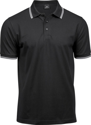 Tee Jays - Men's Heavy Stretch Piqué Polo (black/white)