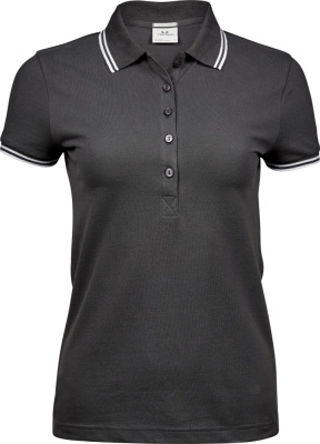 Tee Jays - Ladies' Heavy Stretch Piqué Polo (dark grey/white)