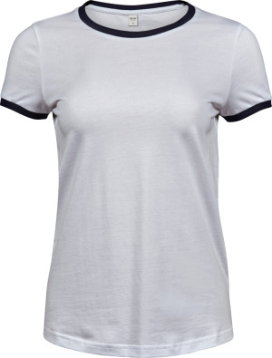 Tee Jays - Damen Ringer T-Shirt (white/navy)