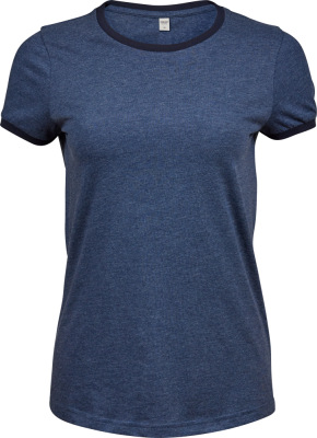 Tee Jays - Damen Ringer T-Shirt (denim melange/navy)