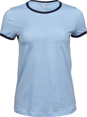 Tee Jays - Ladies' Ringer T-Shirt (light blue/navy)