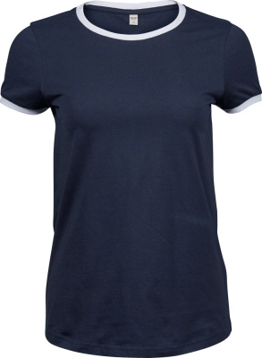 Tee Jays - Ladies' Ringer T-Shirt (navy/white)