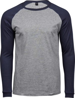 Tee Jays - Men's Baseball T-Shirt (heather/navy)