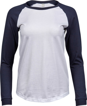 Tee Jays - Damen Baseball T-Shirt (white/navy)