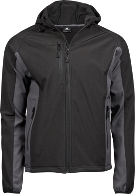 Tee Jays - Men's Hooded Softshell Jacket (black/ ​dark grey)