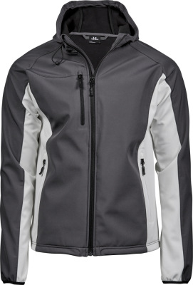 Tee Jays - Men's Hooded Softshell Jacket (dark grey/ ​off white)