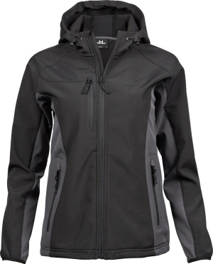 Tee Jays - Ladies' 3-Layer Hooded Softshell Jacket (black/dark grey)