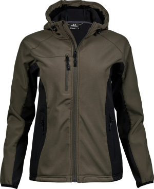 Tee Jays - Ladies' 3-Layer Hooded Softshell Jacket (olive/black)